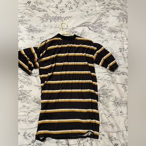 Boohoo black and yellow stripe t shirt dress